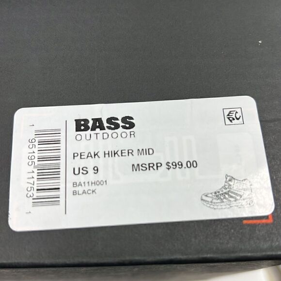 GH Bass Outdoor Peak Hiker 2 Mid Boot- Black- Size 9 - NIB - Picture 7 of 7